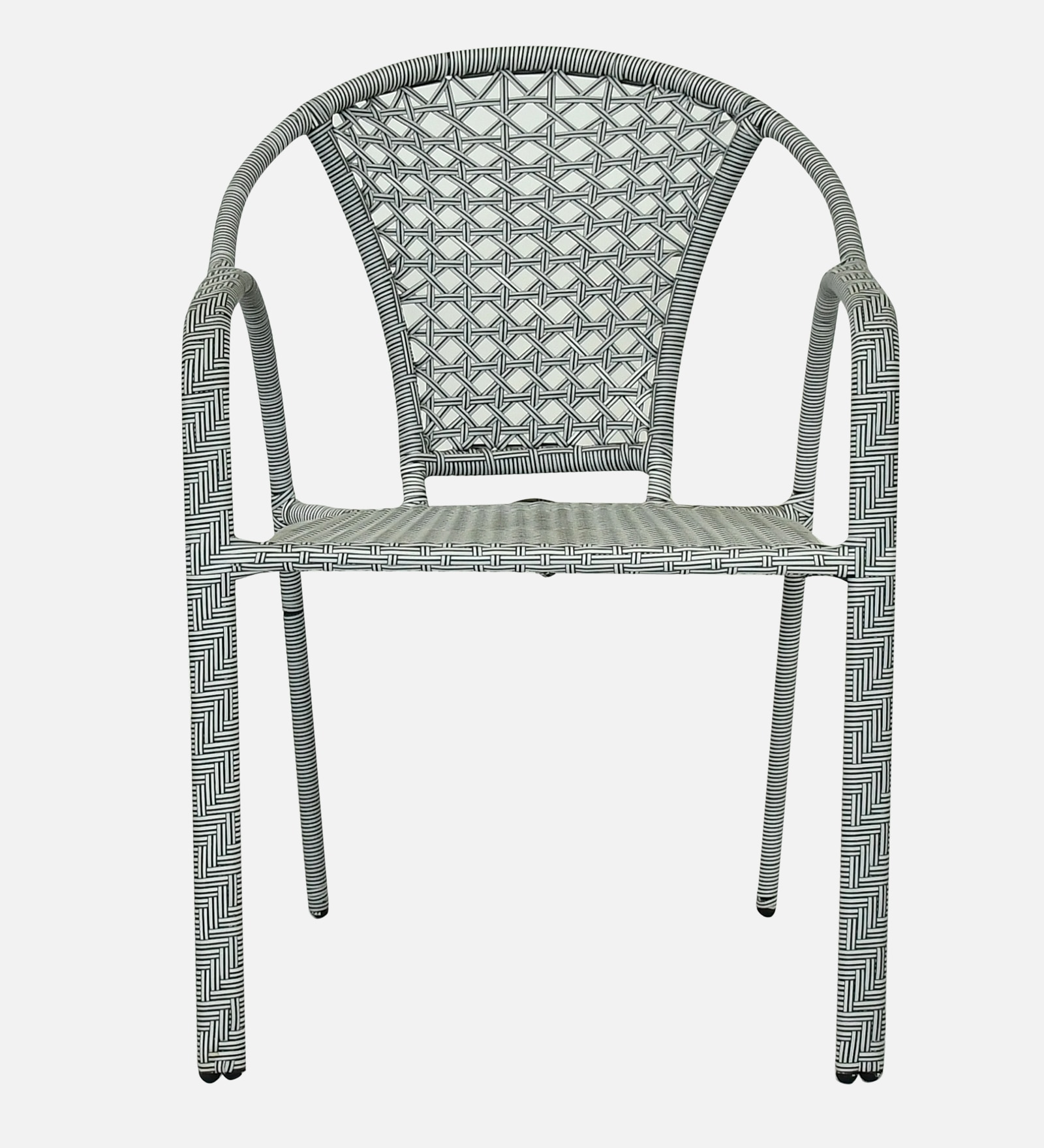 Esperance  Wicker Chair In White And Black Finish