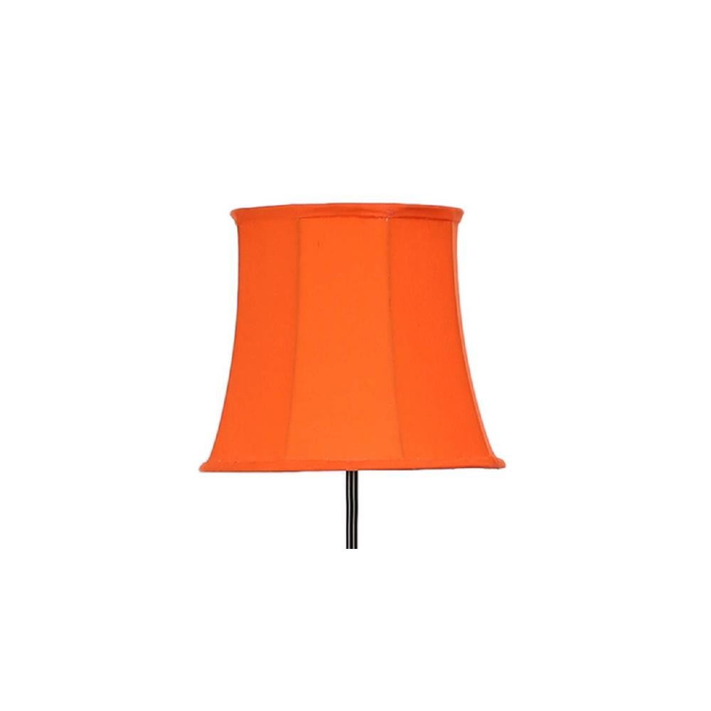 Seamus Orange Fabric Floor Lamp with Black Iron Base