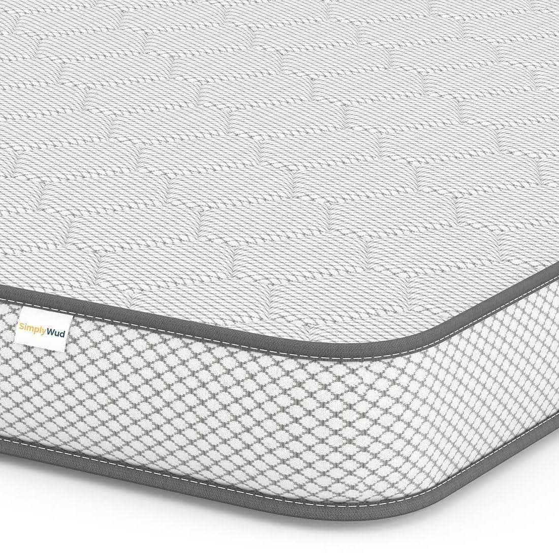 Essential Mattress Single Colour White & Grey (Mattress Thickness : 4 Inches, Mattress Dimensions : 78 x 36 in)