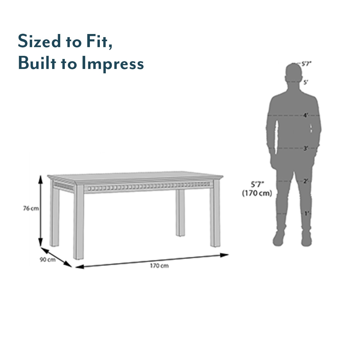 Fidora 6 Seater Dining Table In Honey Finish