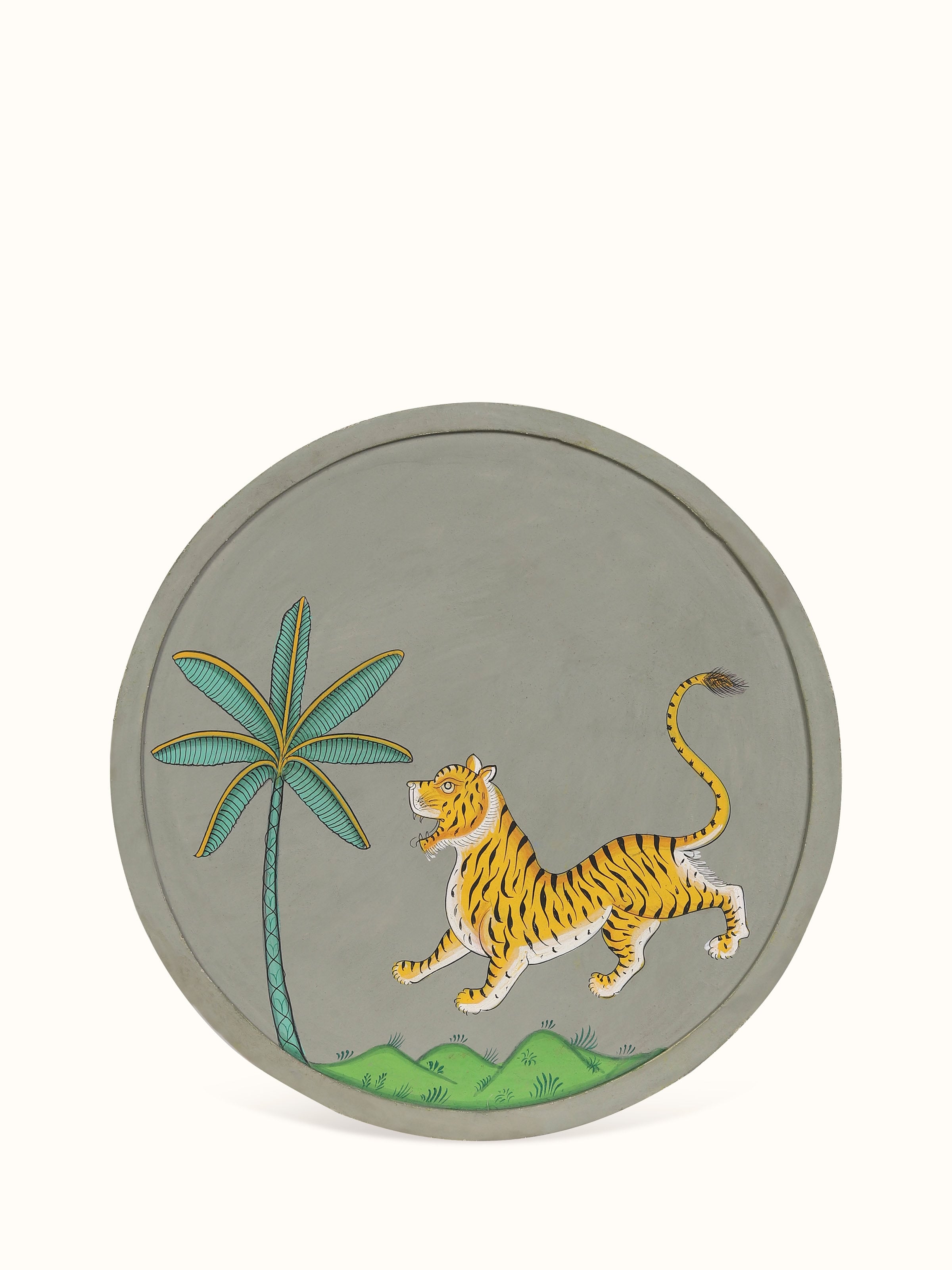 Tiger and Tree Pichwai Painting Wall Plate