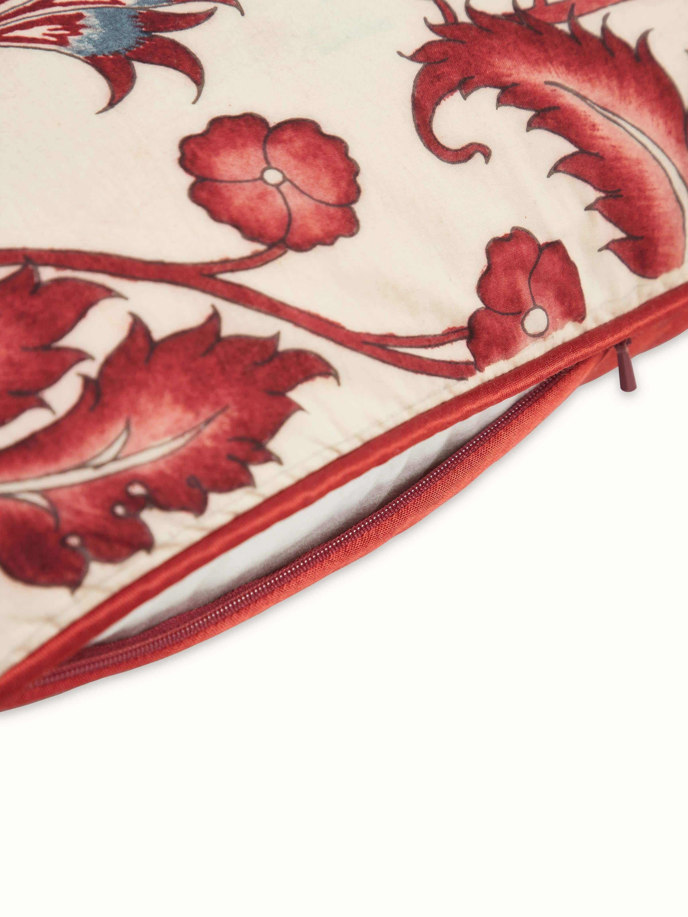 Angled view highlighting the intricate hand-painted patterns and fine craftsmanship