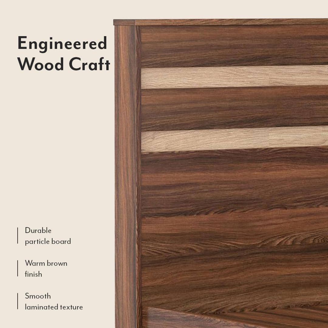 Rodrigues King Size Box Storage Bed in Rolex Brown Finish