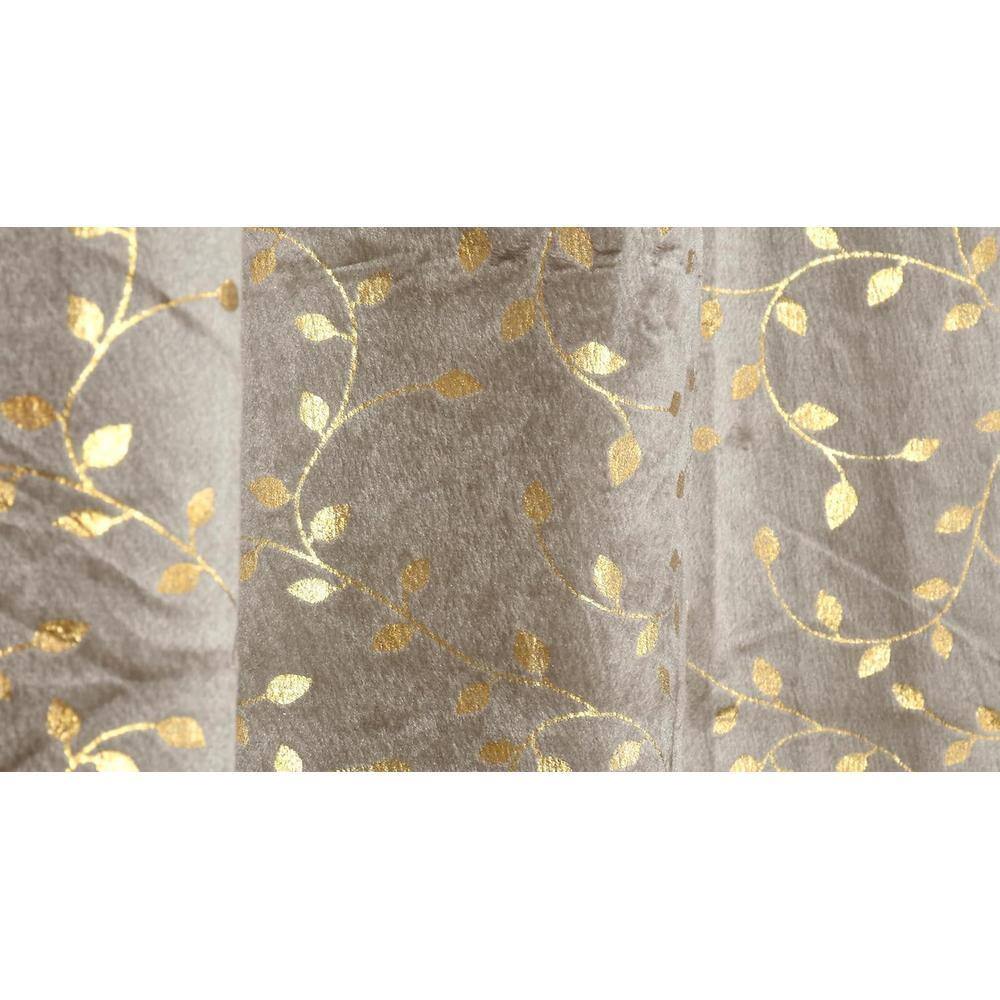 Velvet Golden Foil Pack of 2 Pieces Blackout Window Curtain