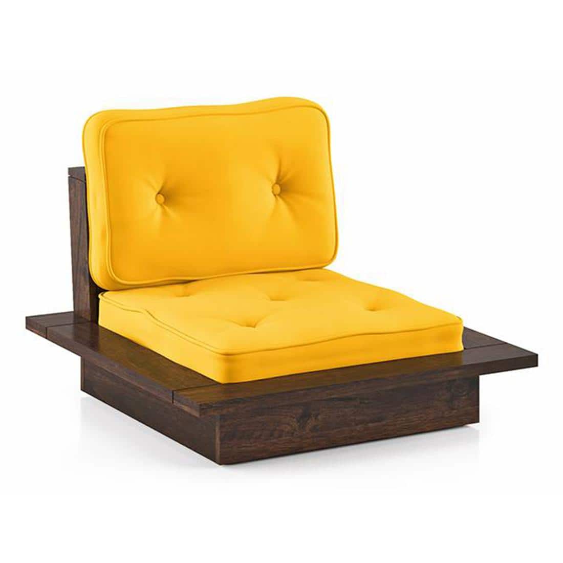 Ankara 1 Seater Wooden Sofa (Matty Yellow)