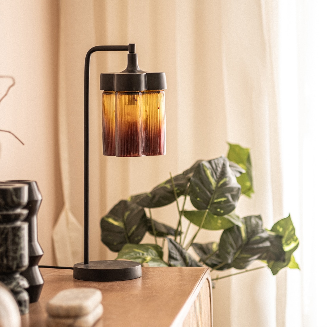 Furrow Handcrafted Study Table Lamp - Orange Tree