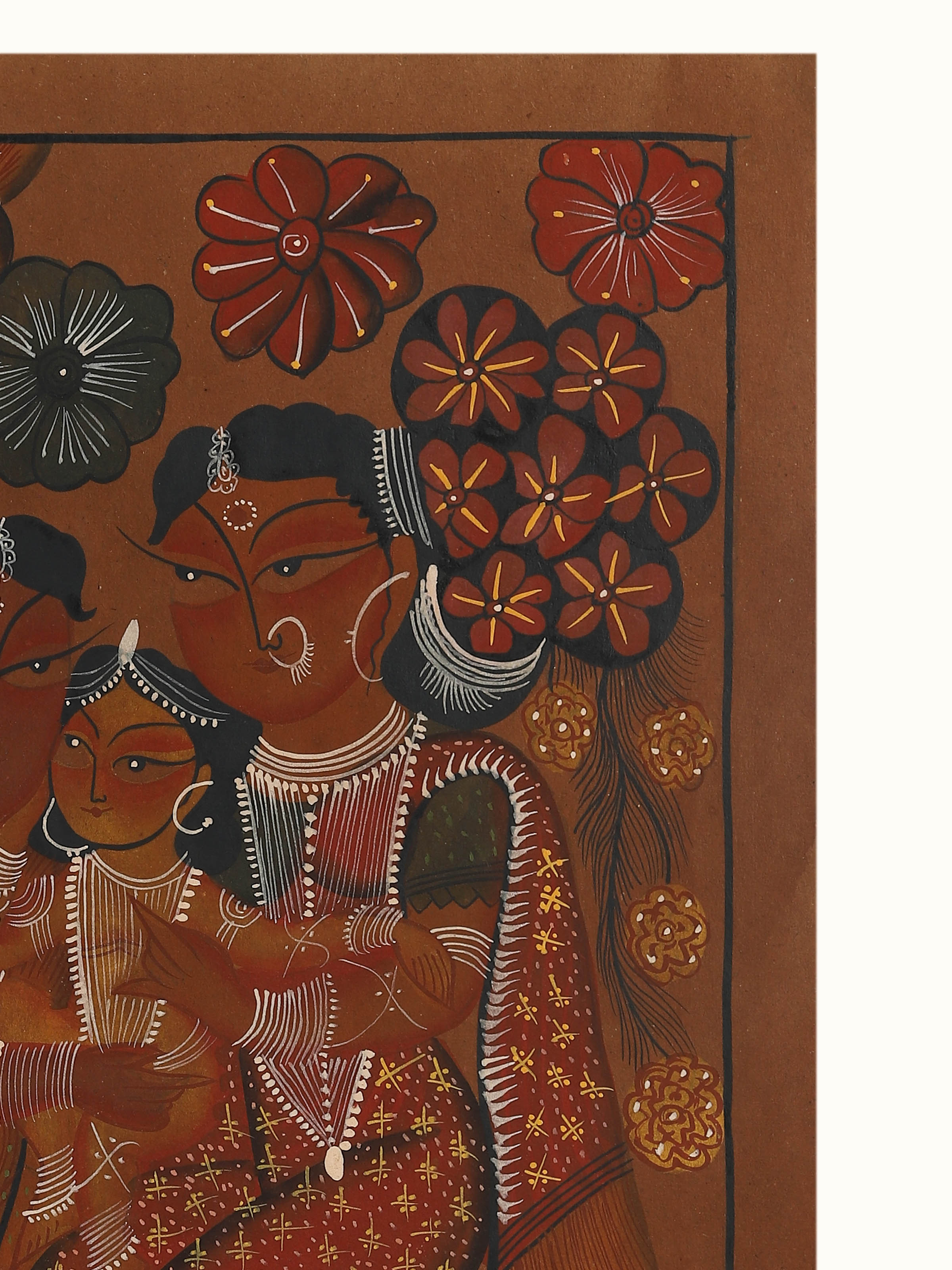 Family Scene Kalighat Painting