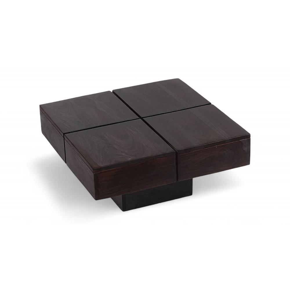 Montreal Sheesham Wood Coffee Table In Mahogany Finish