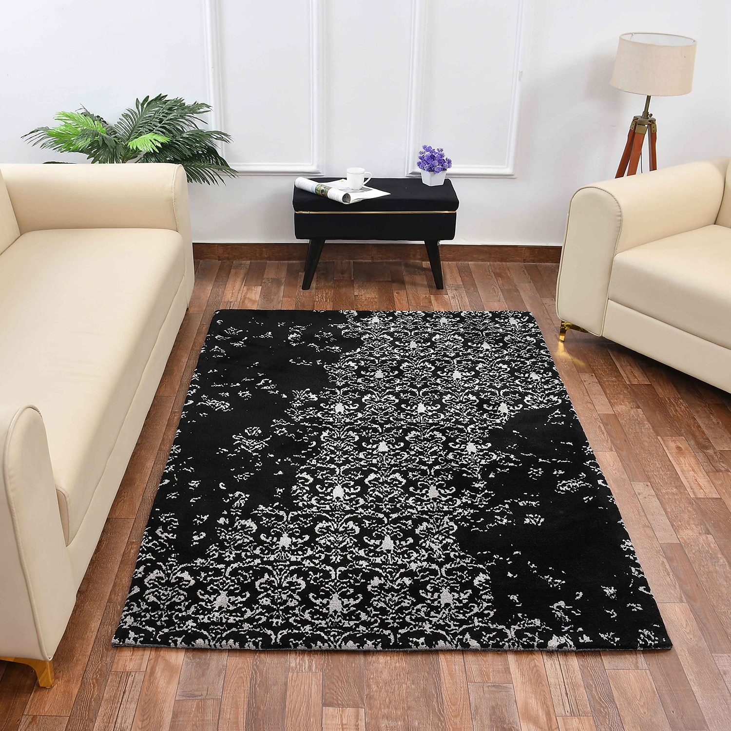 Multicolor Abstract Machine Made Polyester 3 X 5 Feet Carpet