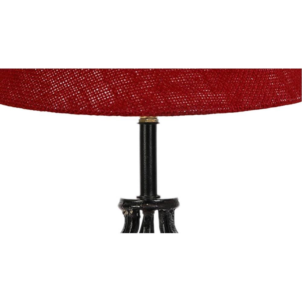 Stevie Maroon Jute Table lamp with Iron Base