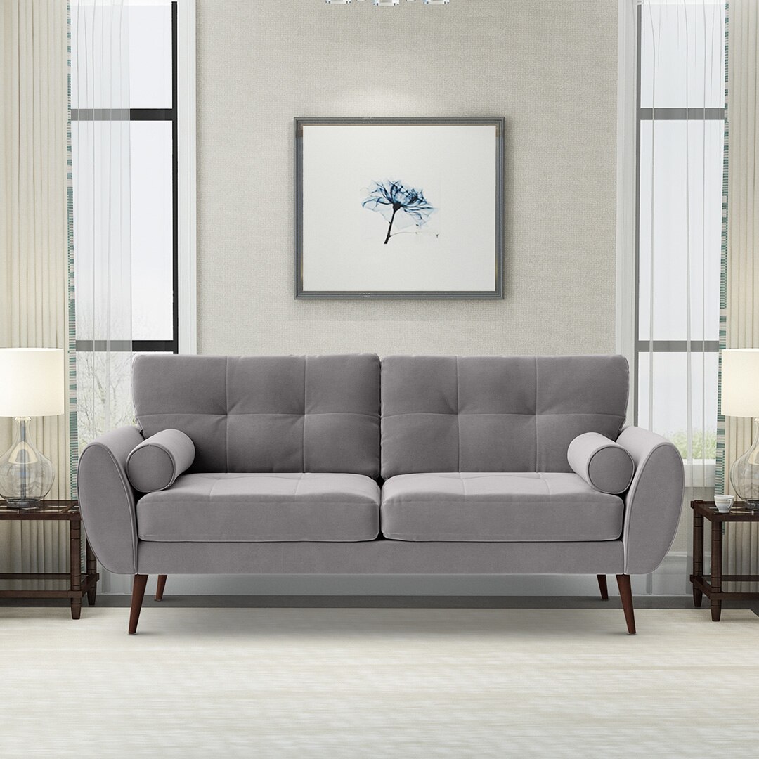 Faro Velvet 3 Seater Sofa in Grey Colour