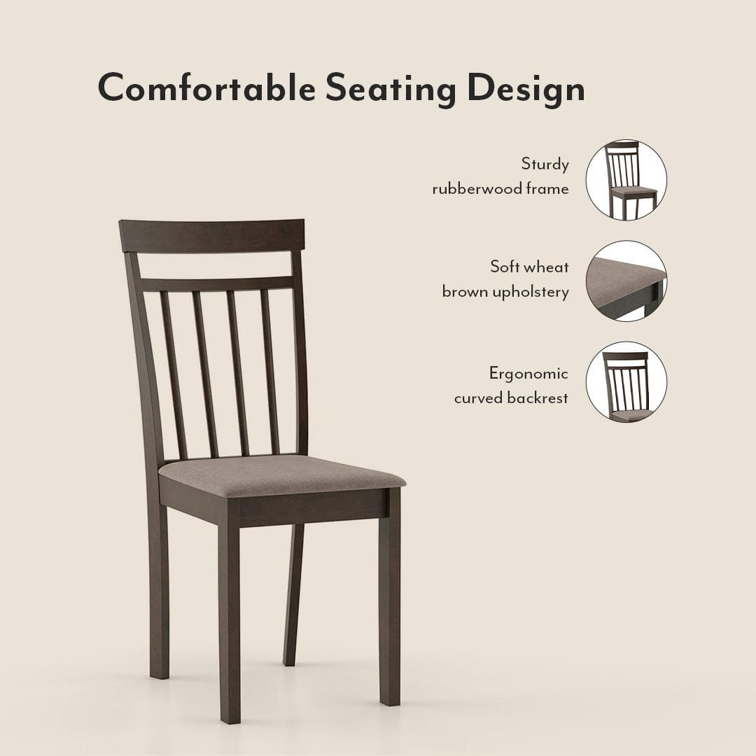 Ava 6 Seater Dining Table Set in Umber Walnut Finish