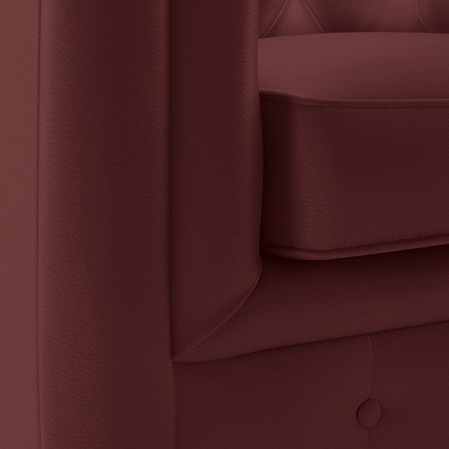 Winchester 3 Seater Leather Sofa in Wine Colour