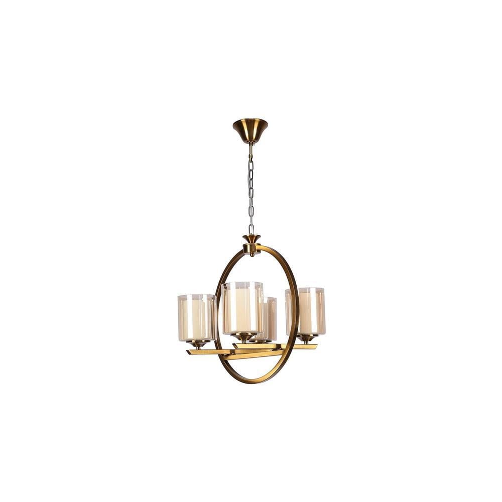 Masakee Four Light Brass Finish Contemporary Chandelier