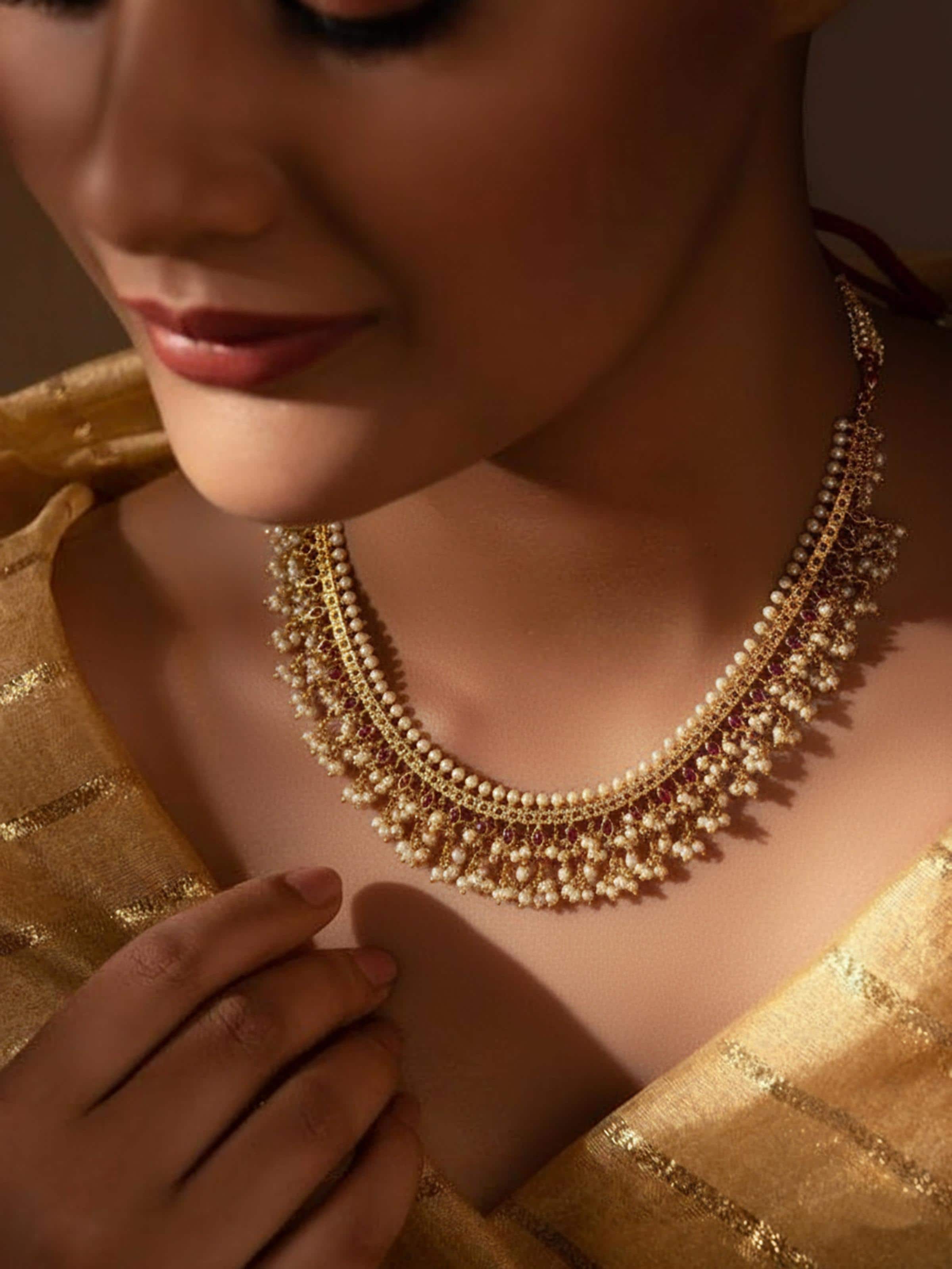 Guttapusalu Silver Long Necklace