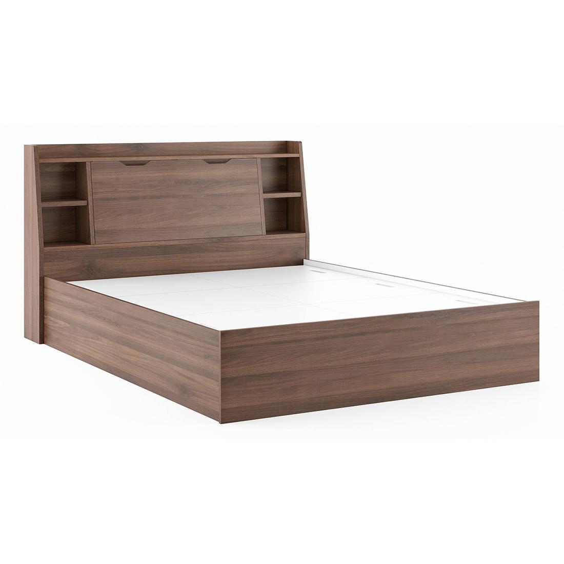 Scott Queen Size Box Storage Bed in Classic Walnut Finish