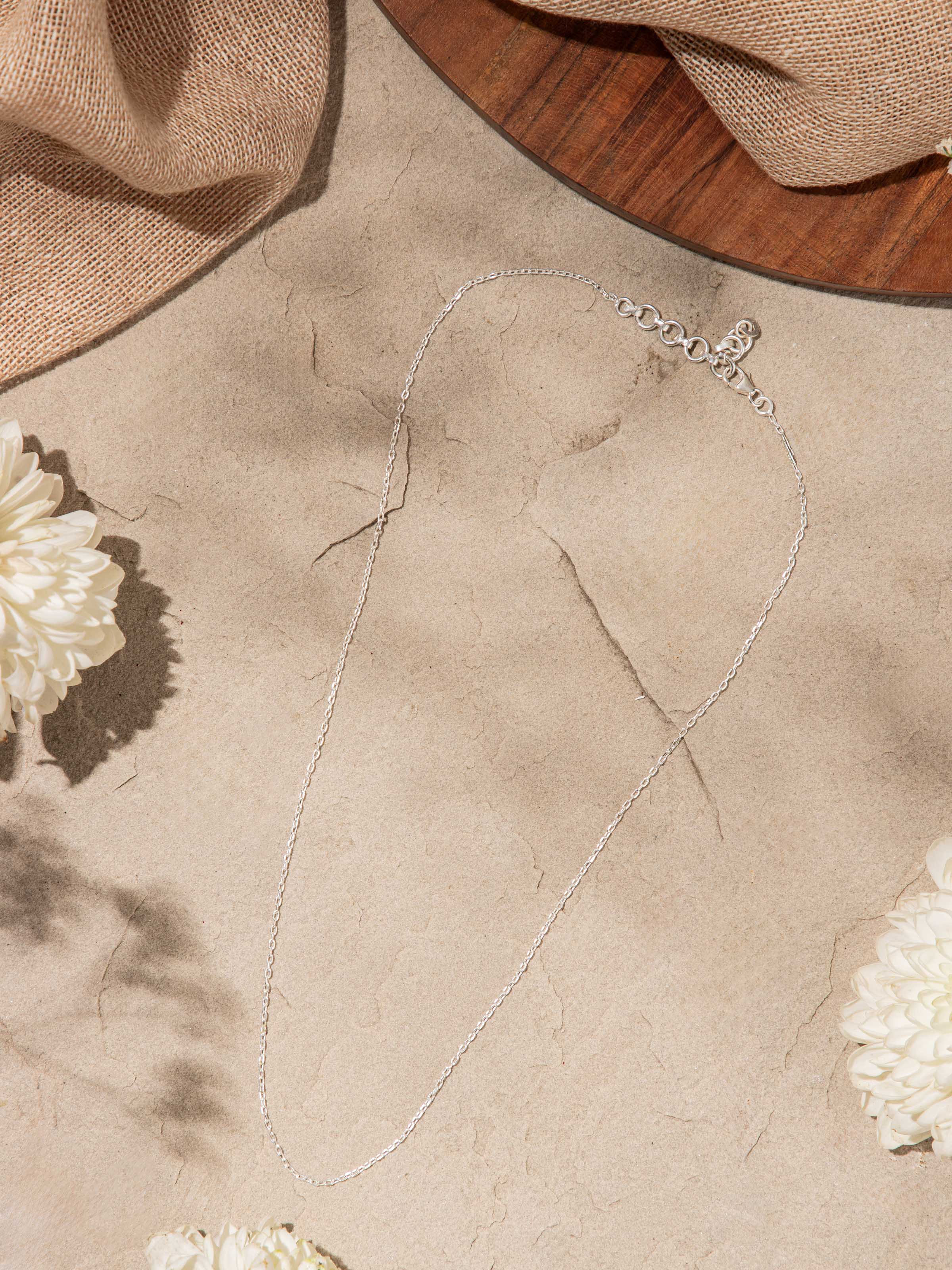 Side angle showing how the chain rests when worn