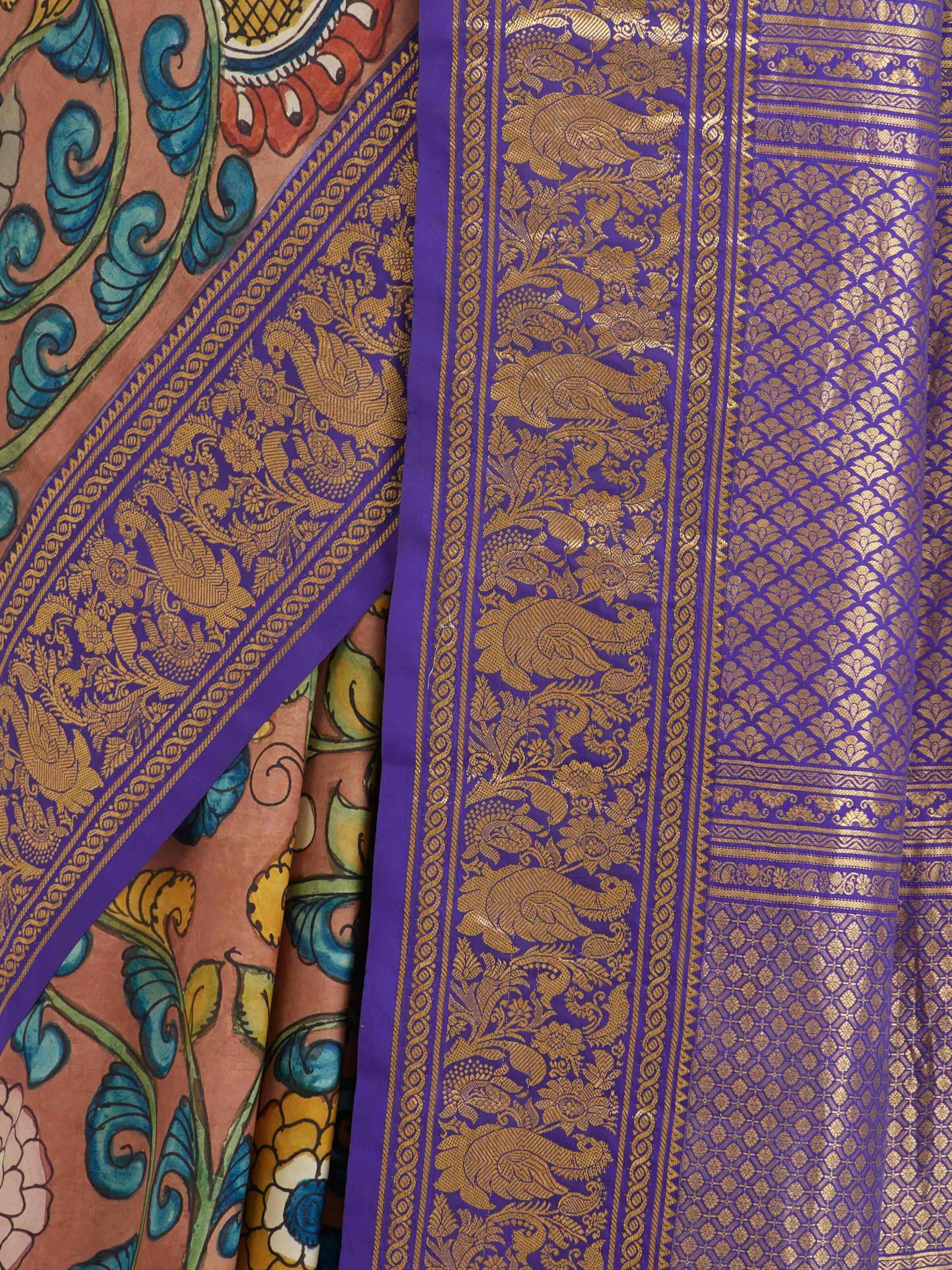 Kalamkari Kanchi Silk Saree
