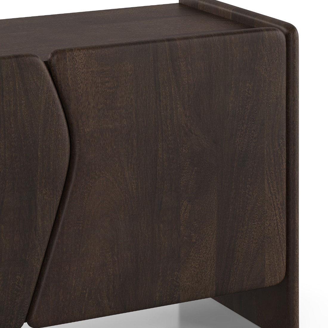 Koro Soild Wood TV Cabinet In Dark Chestnut Finish