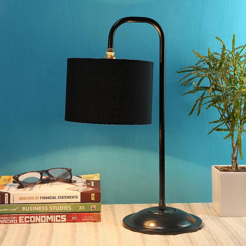 Danny Black Cotton Shade Table lamp
