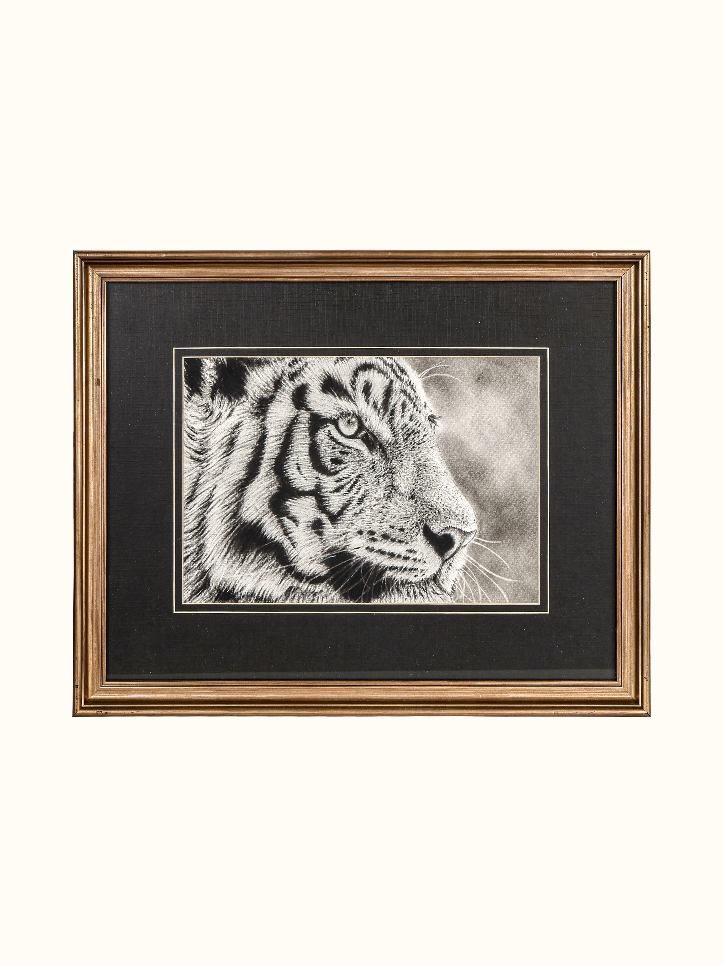 Tiger on Hunt Miniature Painting