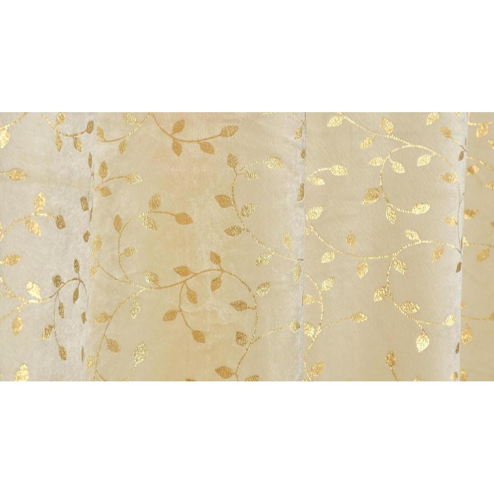 Velvet Golden Foil Pack of 2 Pieces Blackout Window Curtain