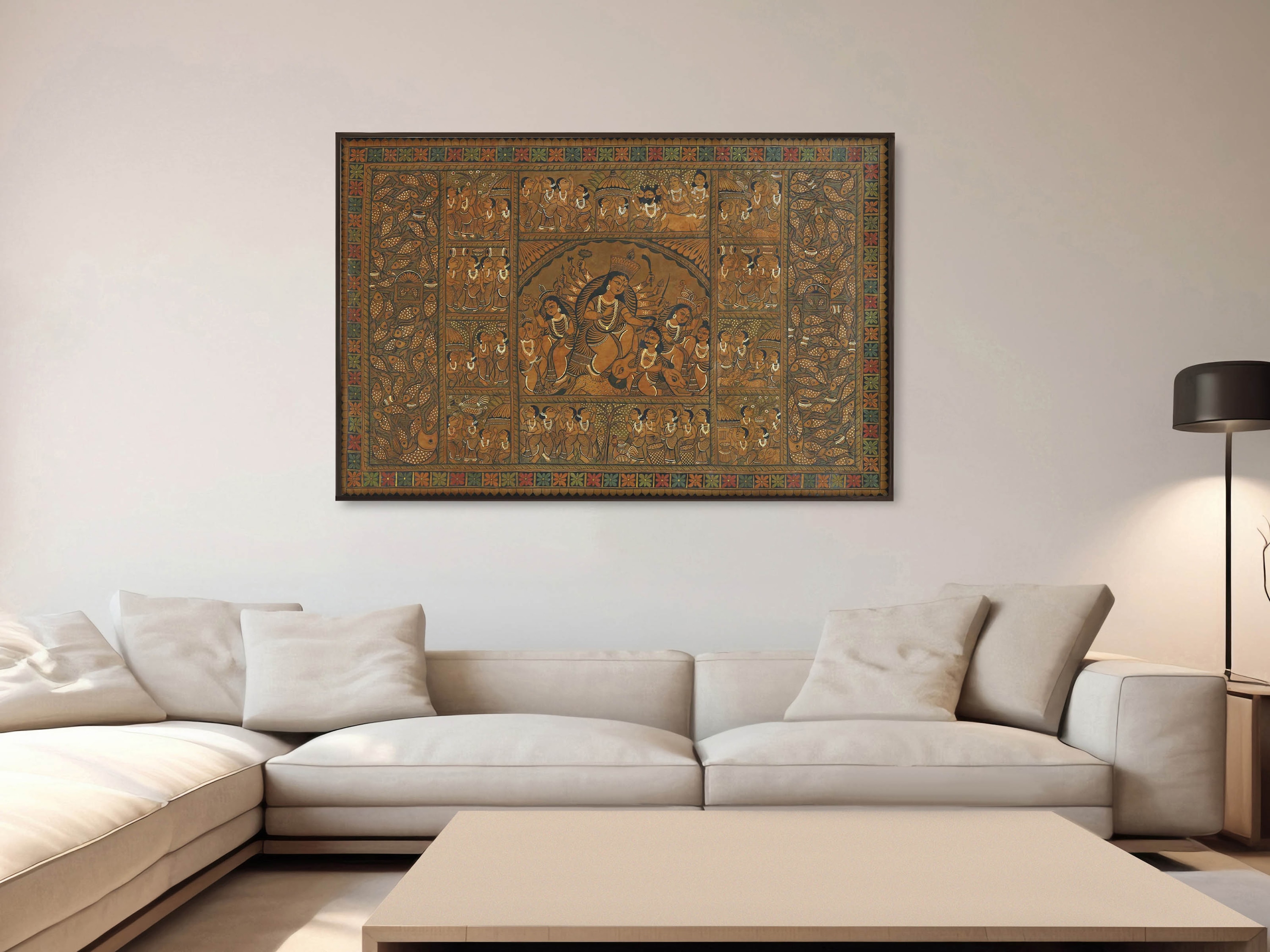 Lifestyle view of Devi Kalighat Painting