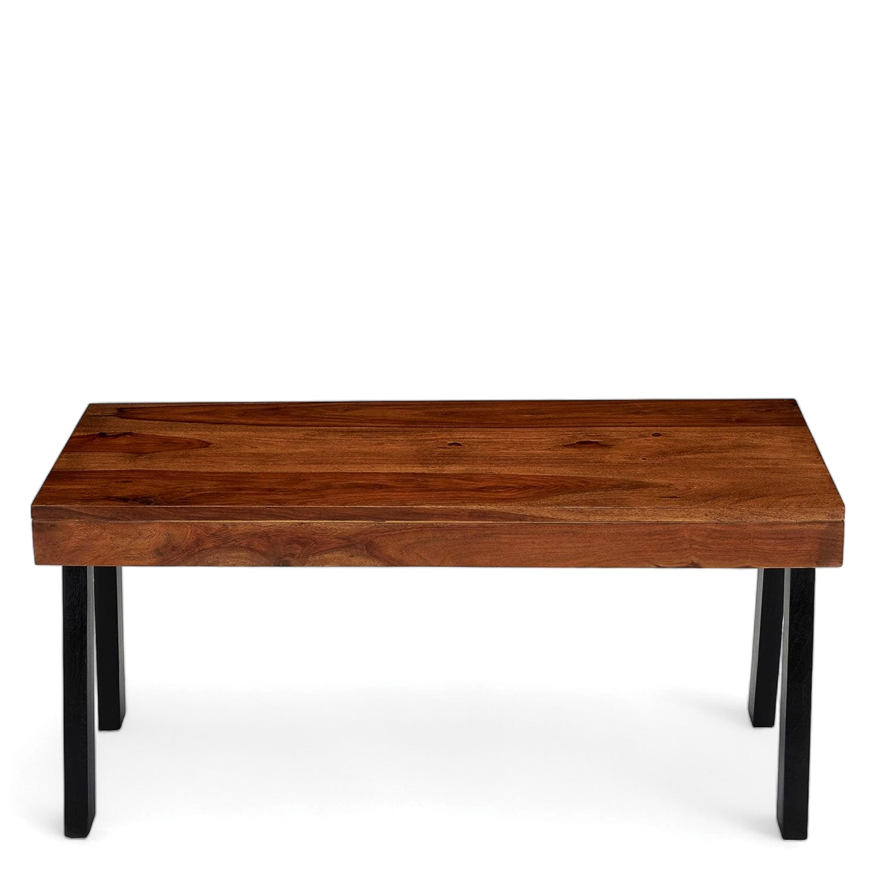 Mayfield Sheesham Wood Contemporary Rectangle Coffee Table In Natural Teak Finish