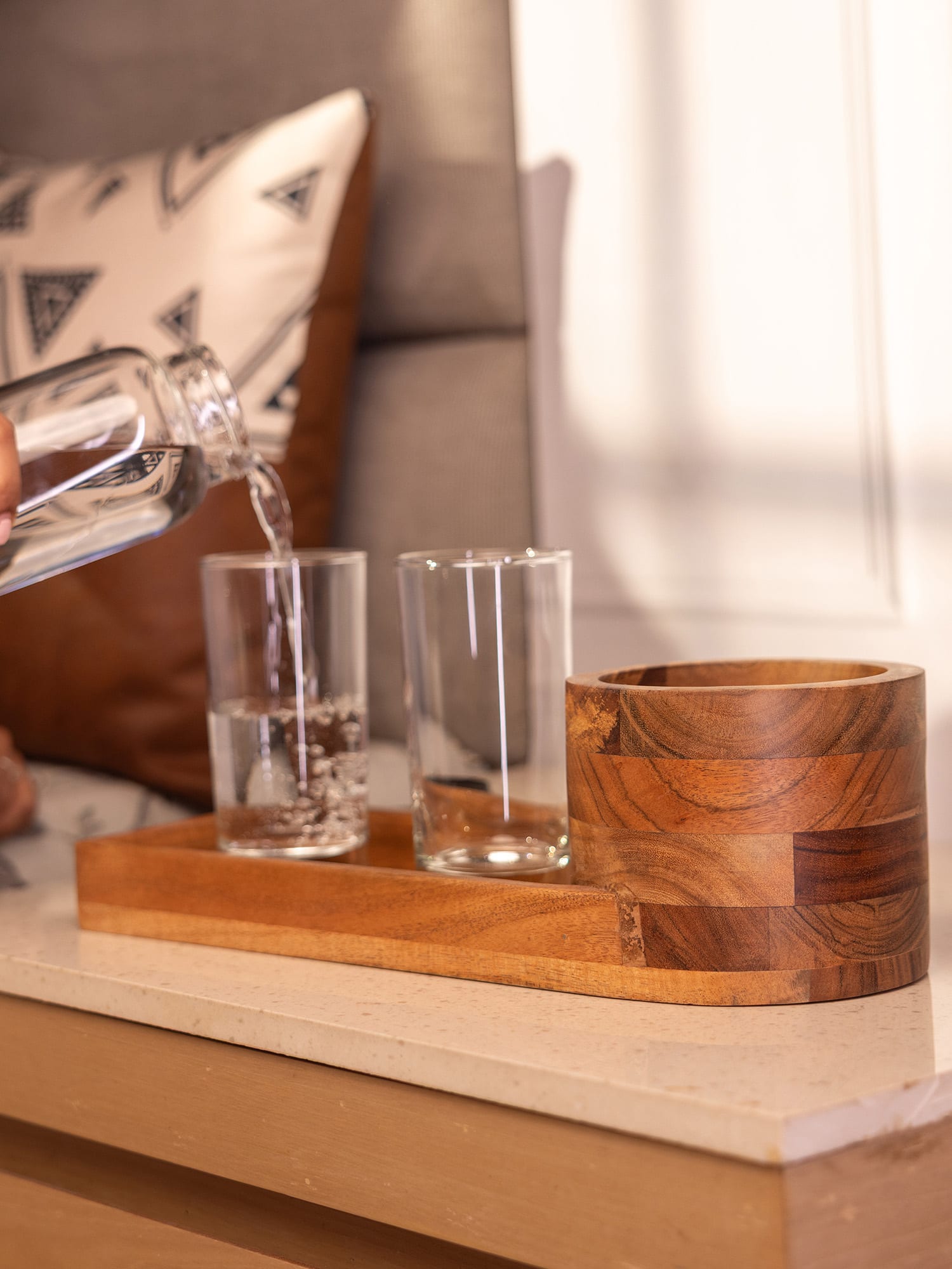 Ireka Homes Thirstray Wooden Bottle Holder Tray