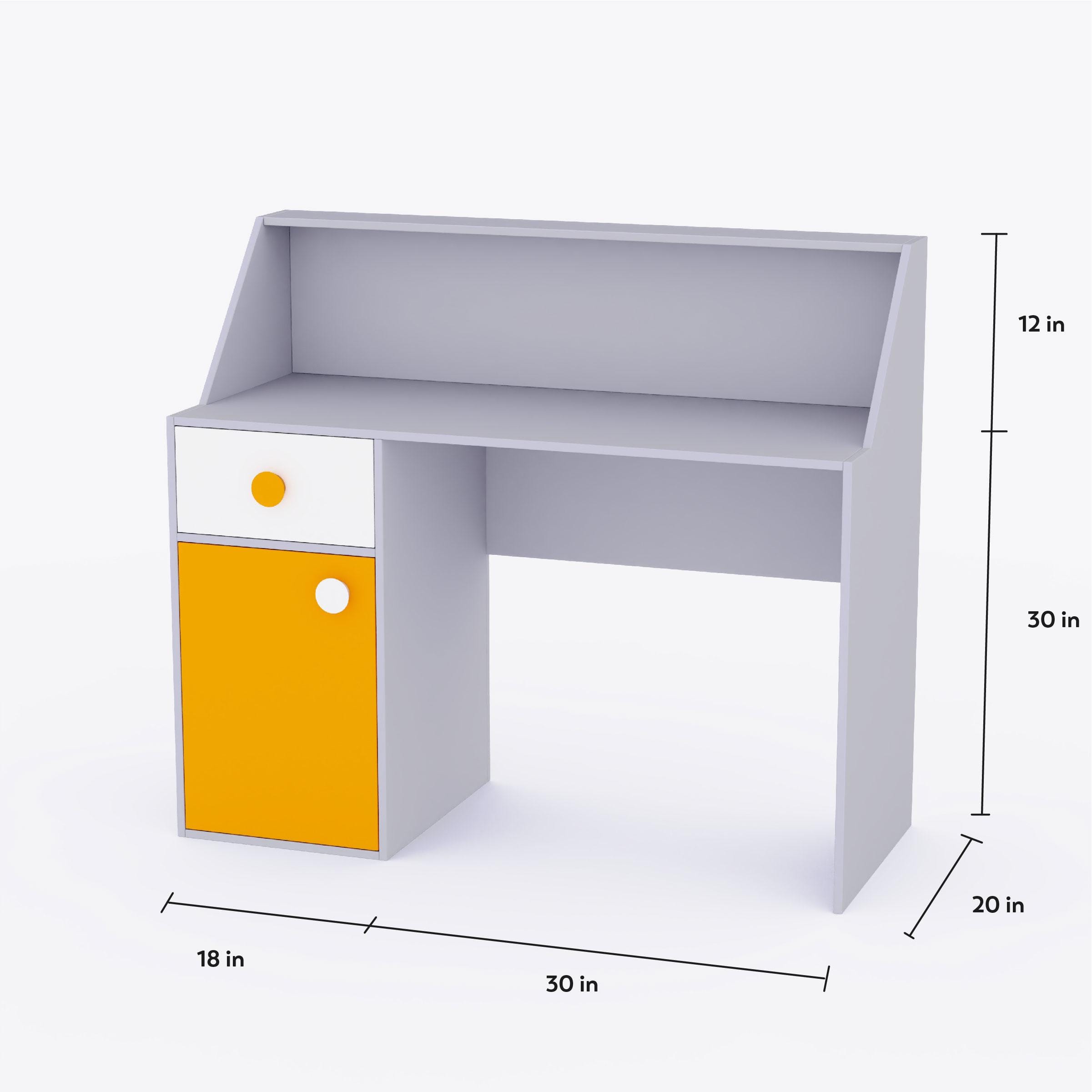Elementary Study Table In Silver Grey Colour