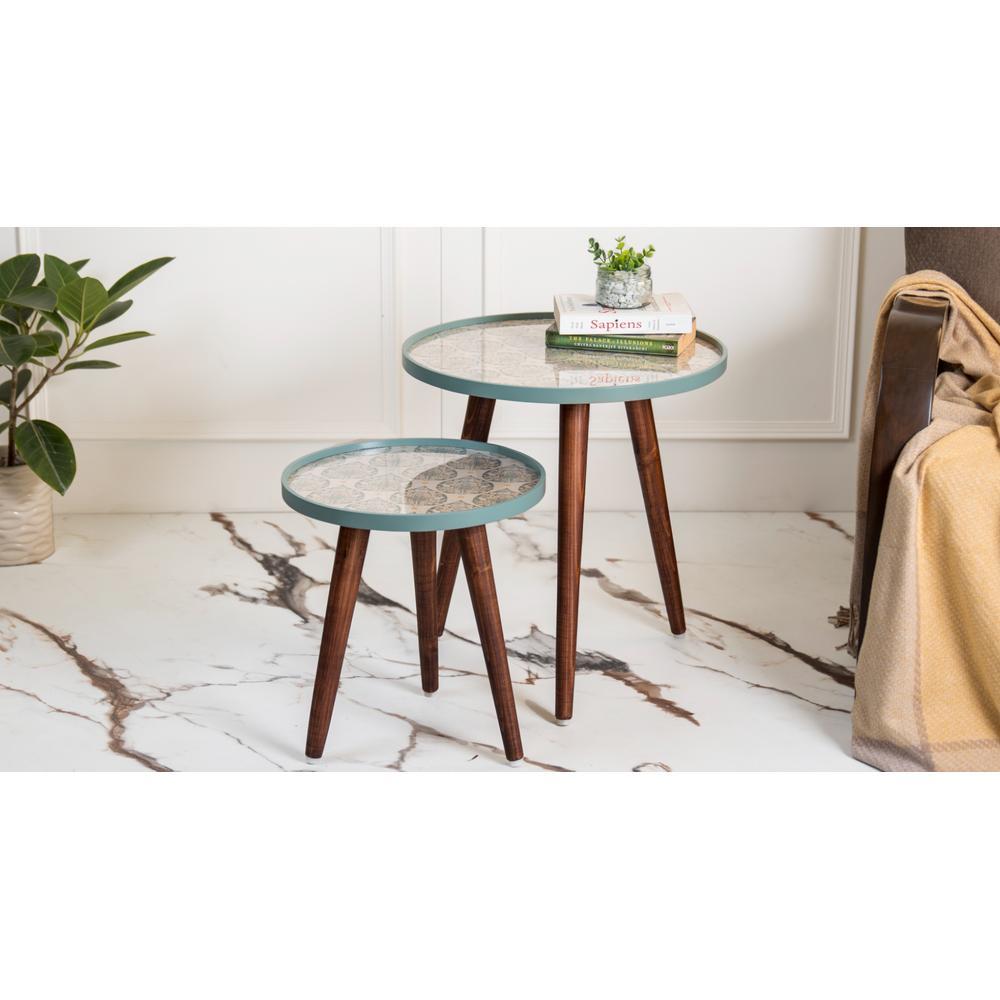 Vriksha Round Nesting Tables with Wooden Legs, Side Tables, Wooden Tables, Living Room Decor by A Tiny Mistake