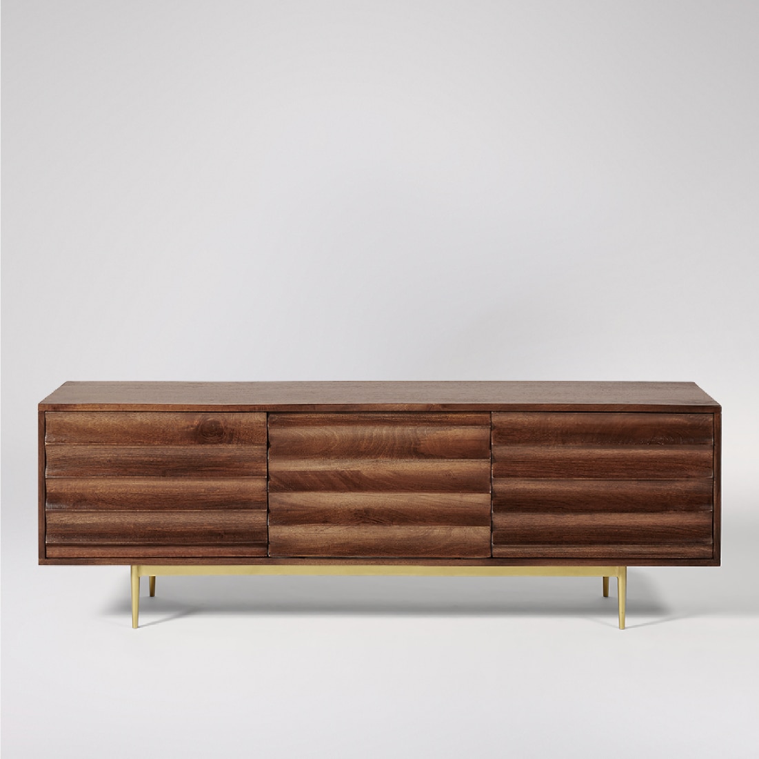 Katana Large Solid Wood Media Unit in Brown Colour - Orange Tree