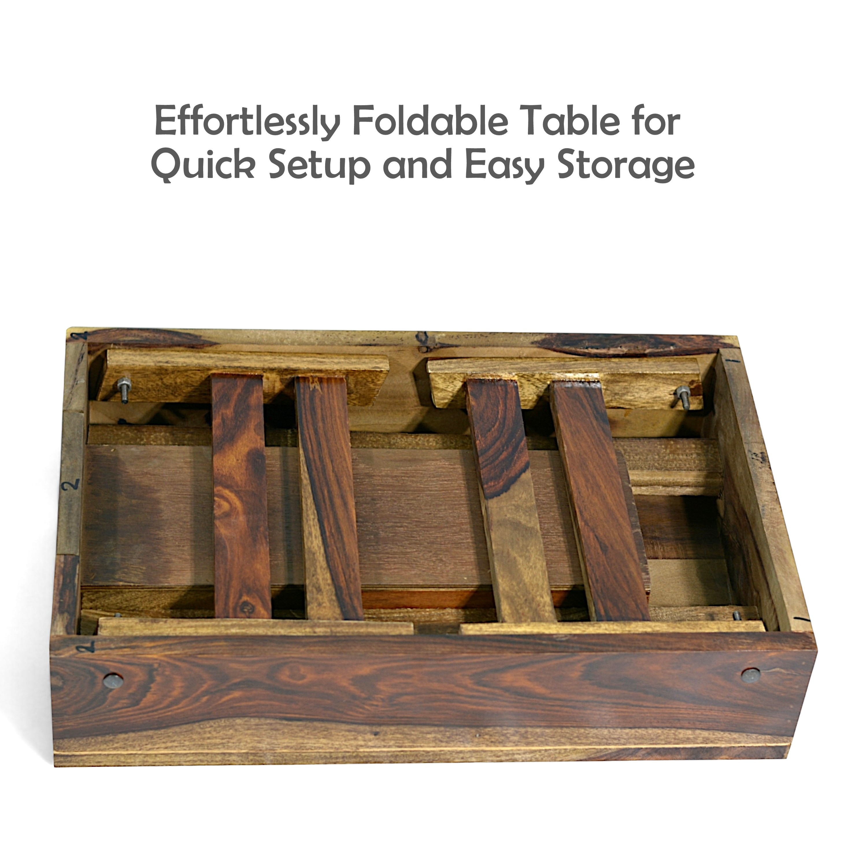 Ohio Sheesham Wood Laptop Table with 1 side Drawer in Teak Finish