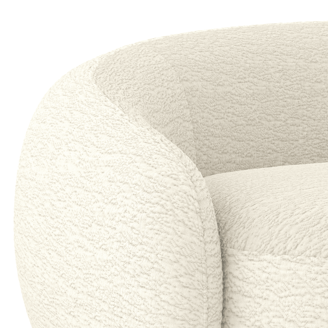 Mia 3 Seater Fabric Sofa In Angora White