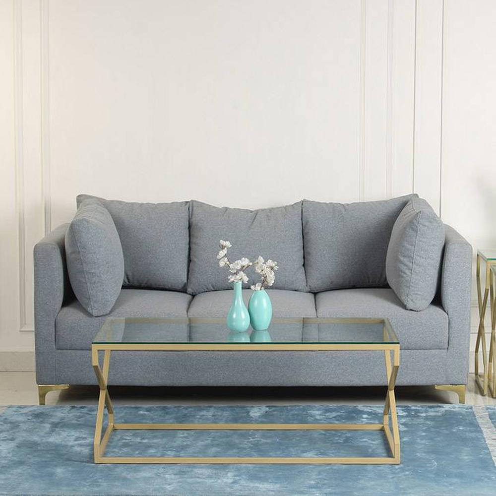 Melbourne Glass Coffee Table In Gold Finish