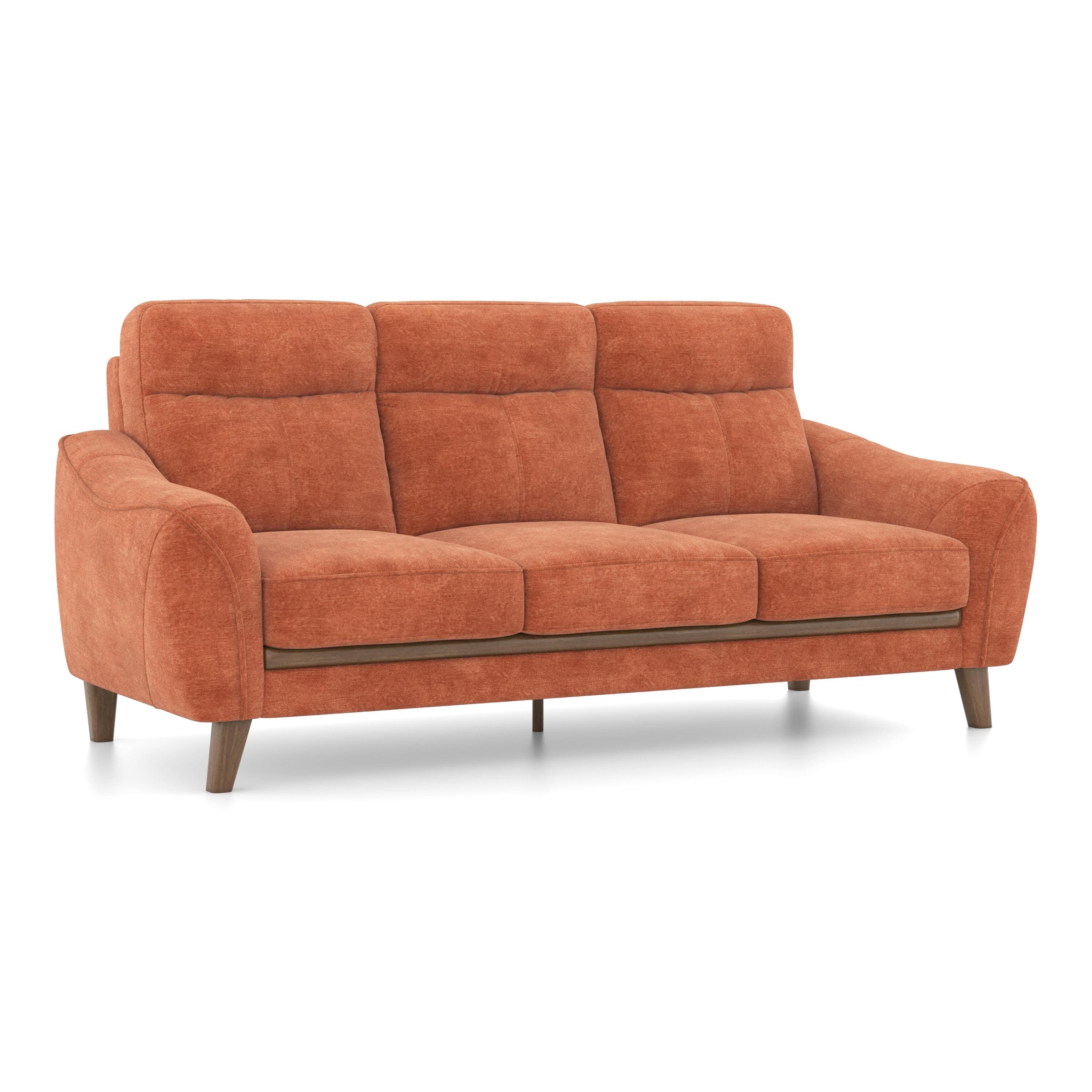 Ronan 3 Seater Fabric Sofa In Rust Colour
