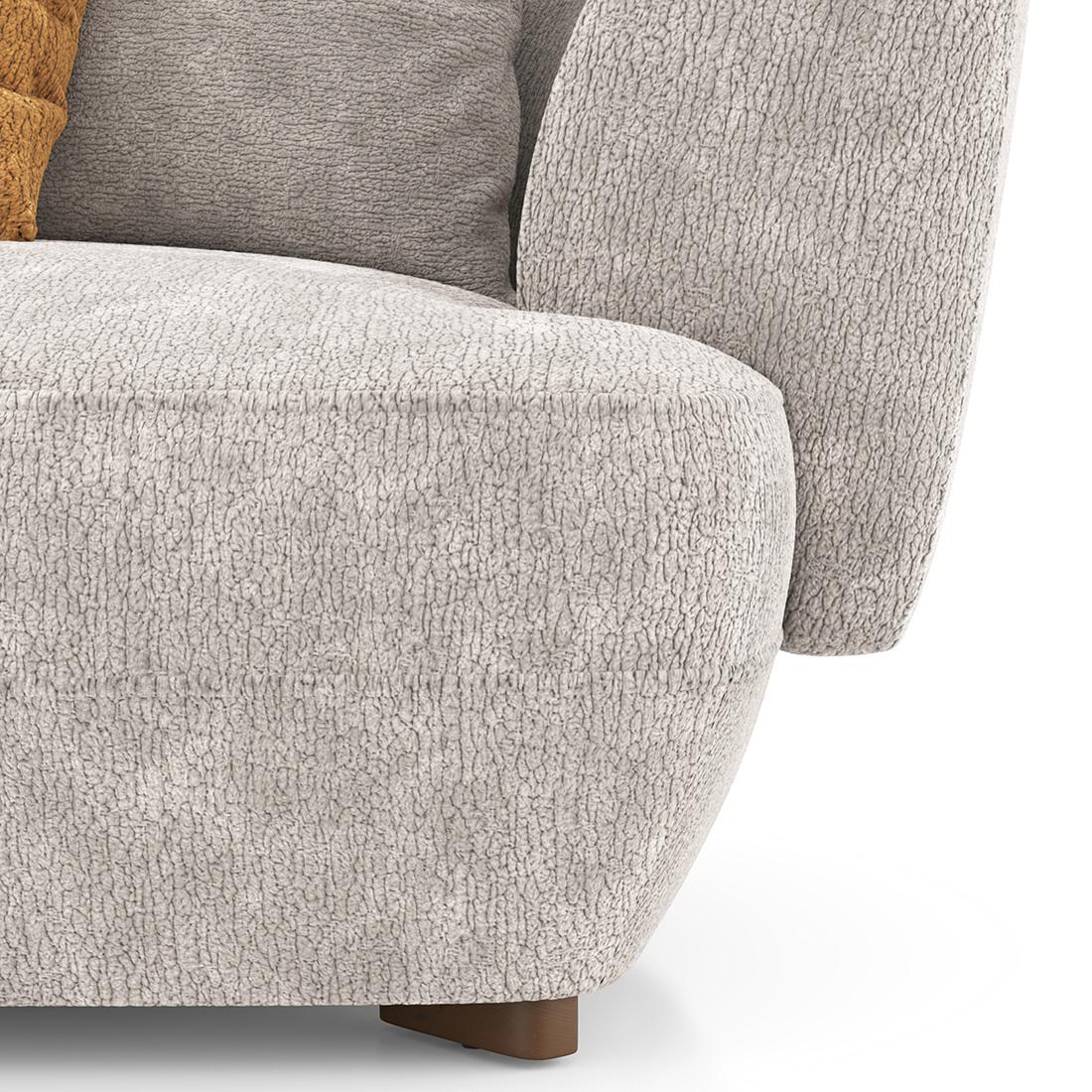 Brie 3 Seater Fabric Sofa In Turtledove Beige