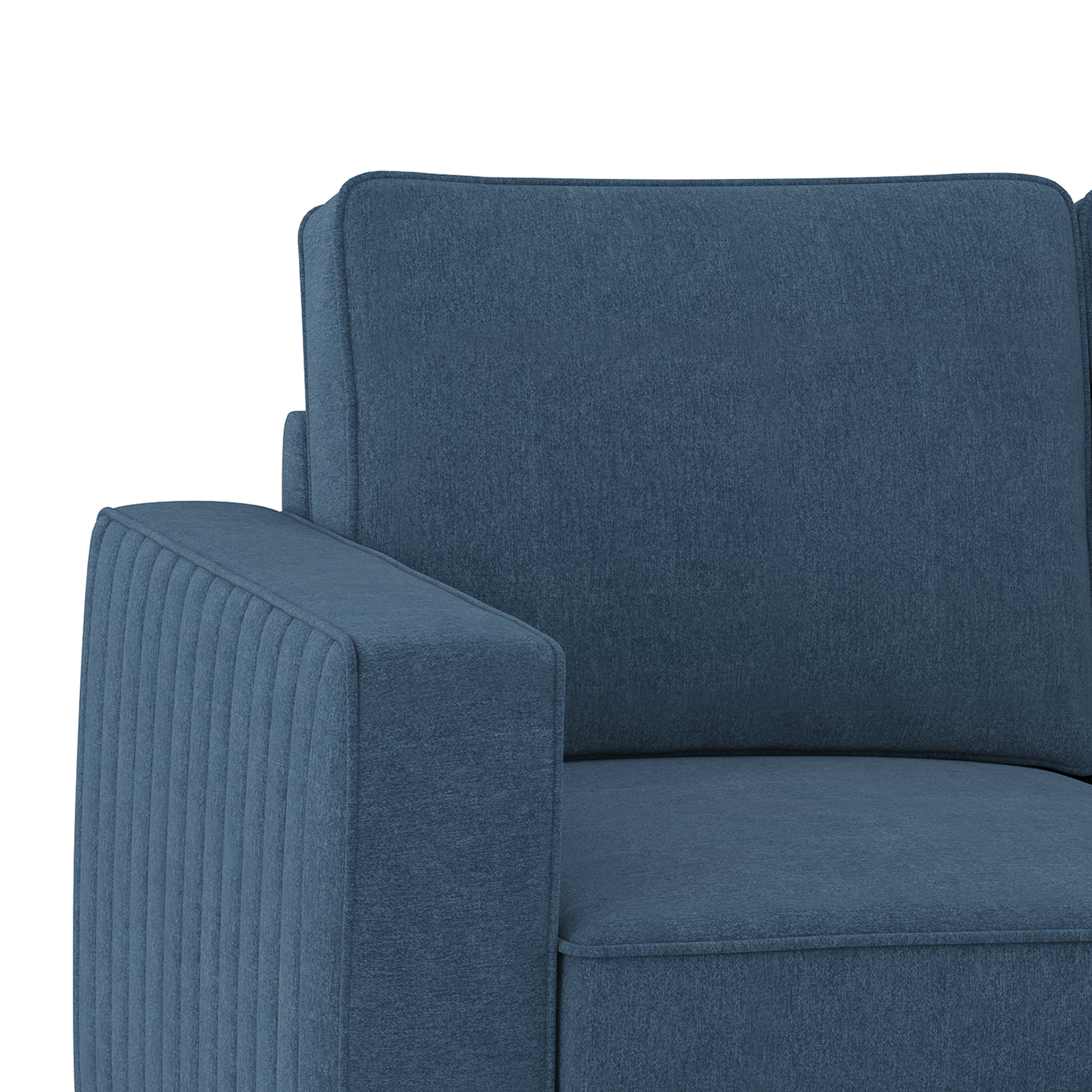 Apollo Neo 1 Seater Fabric Sofa in Lapis Blue Colour (Back Height : Regular, Cushion Type : Soft)
