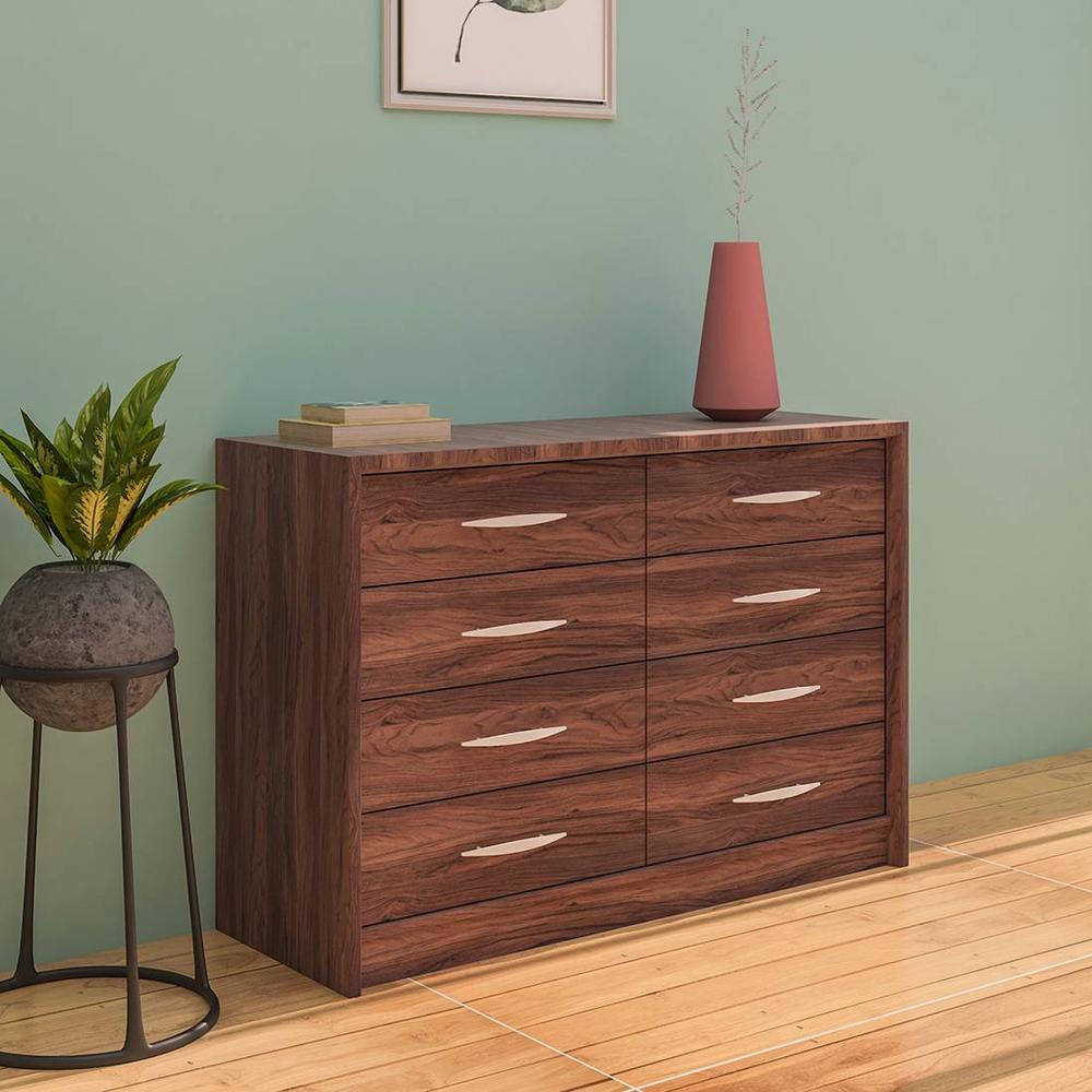 Yuko Chest of 8 Drawers in Columbia Walnut Finish