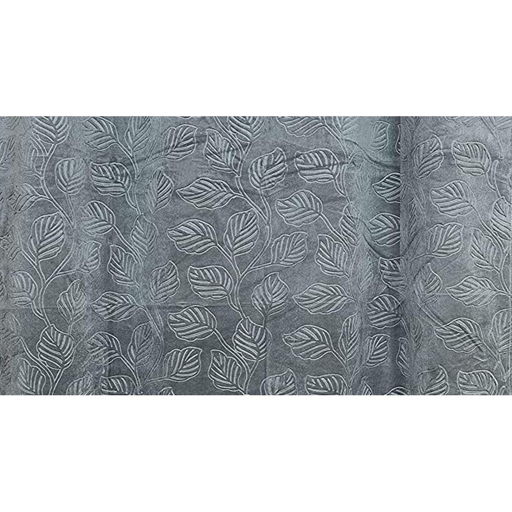 Velvet Floral Emboss Pack of 2 Blackout Window Curtains