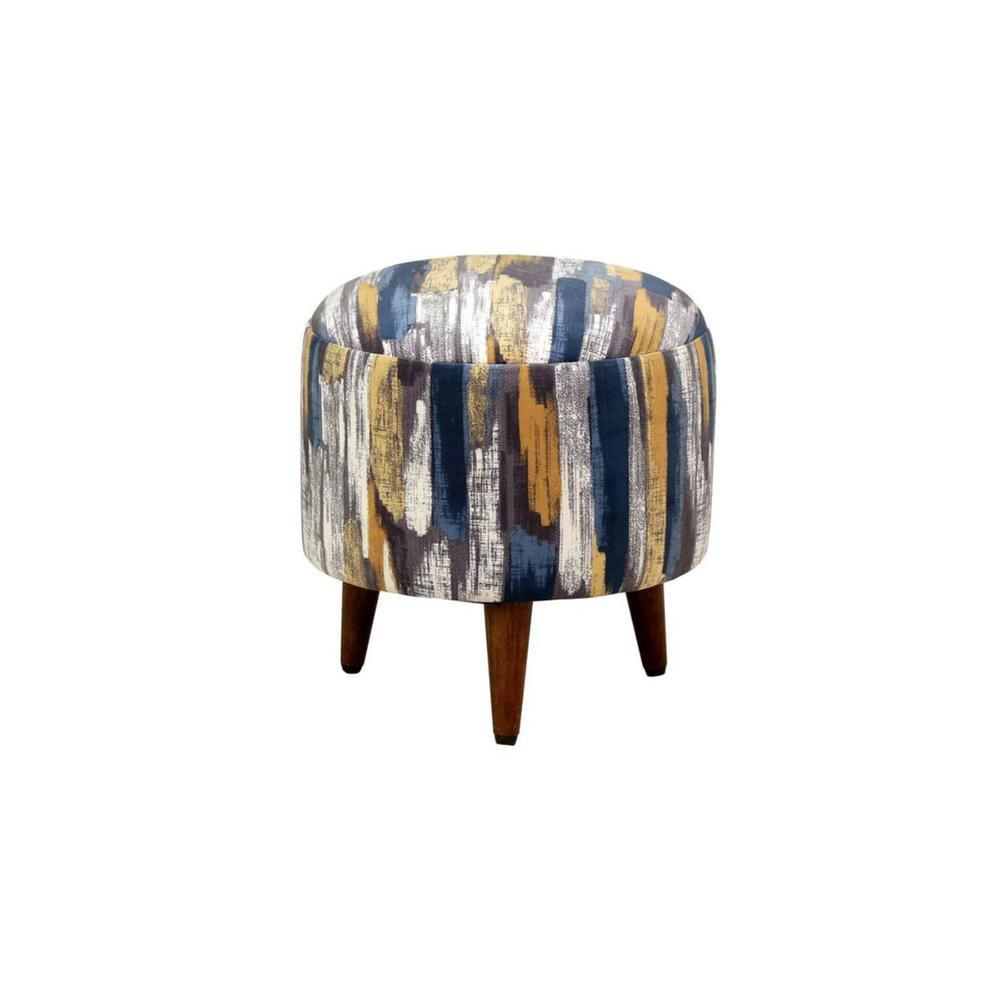 Asher Solid Wood  Ottomon in  Multicolor Colour