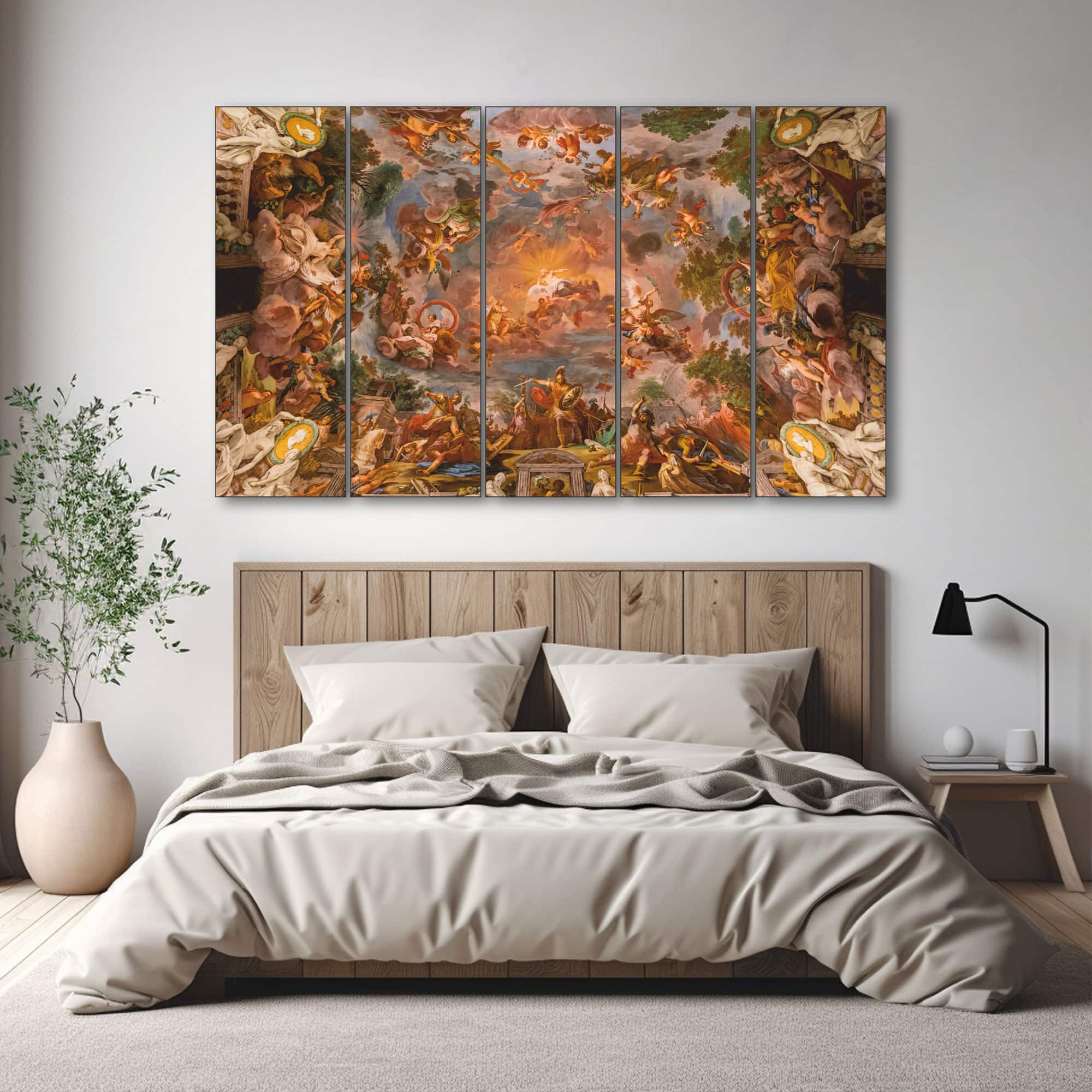The Castle Decor Pietro Da Cortona Art Wall Painting Wooden Framed Digital Painting 27x48 Inch - The Castle Decor