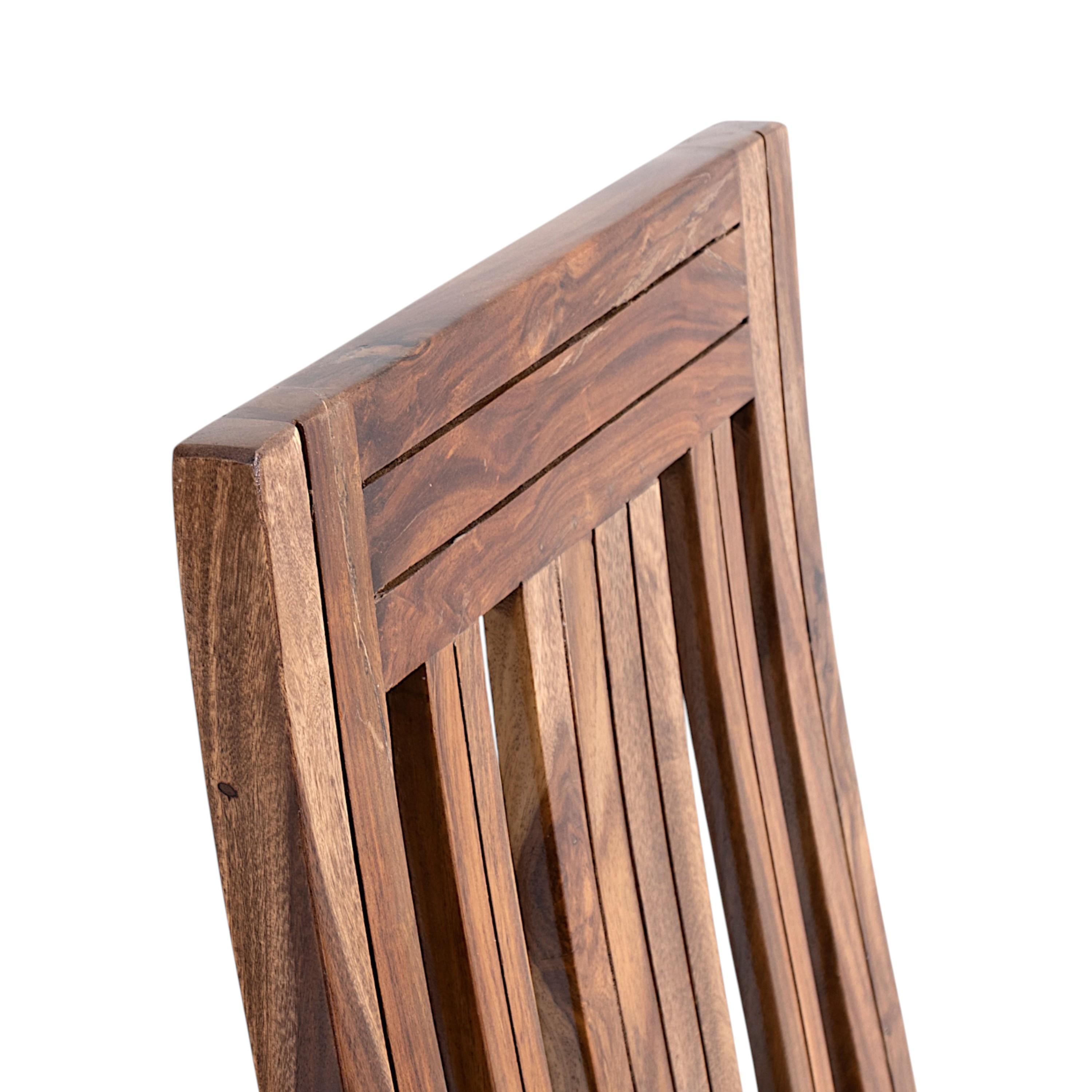 Columbus Sheesham Wood Dining Chair Set of 2 in Teak Finish