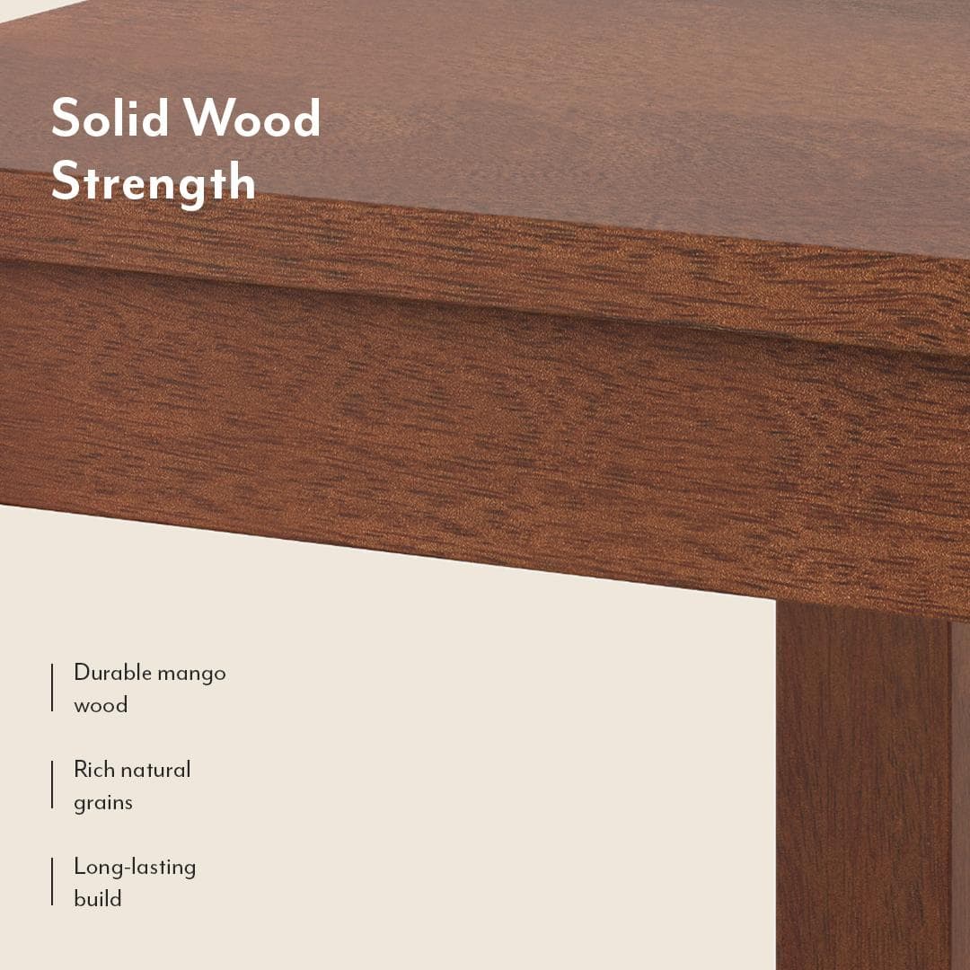 Atlas Solid Wood 6 Seater Dining Table With Set Of 6 Ludo Upholster Dining Chair