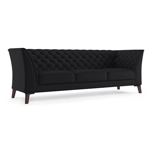 Weston 3 Seater Half Leather Sofa (Licorice)