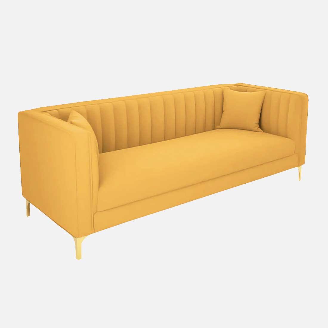 Tuxedo Fabric Sofa (Yellow)