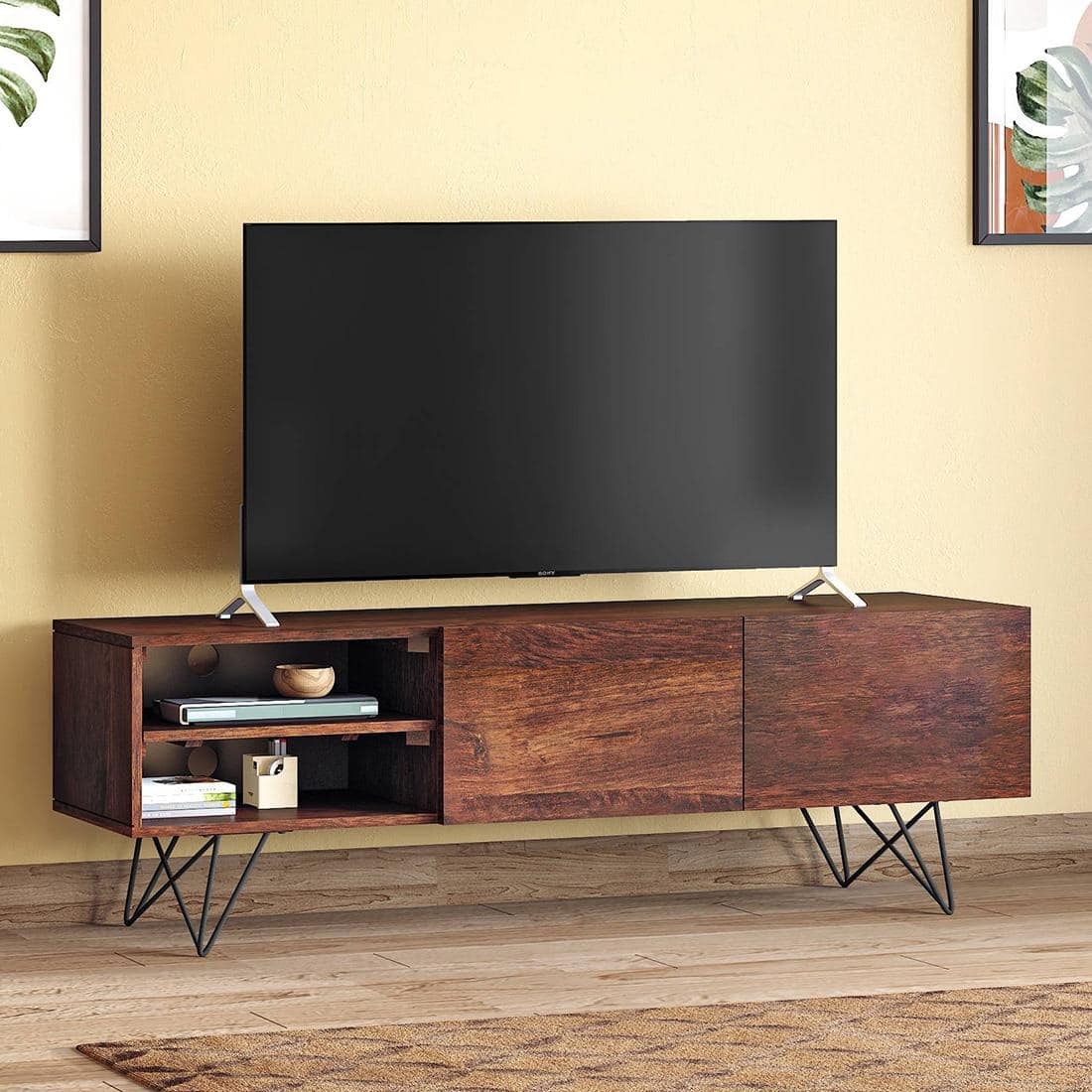 Dyson Solid Wood Free Standing TV Unit in Walnut Finish