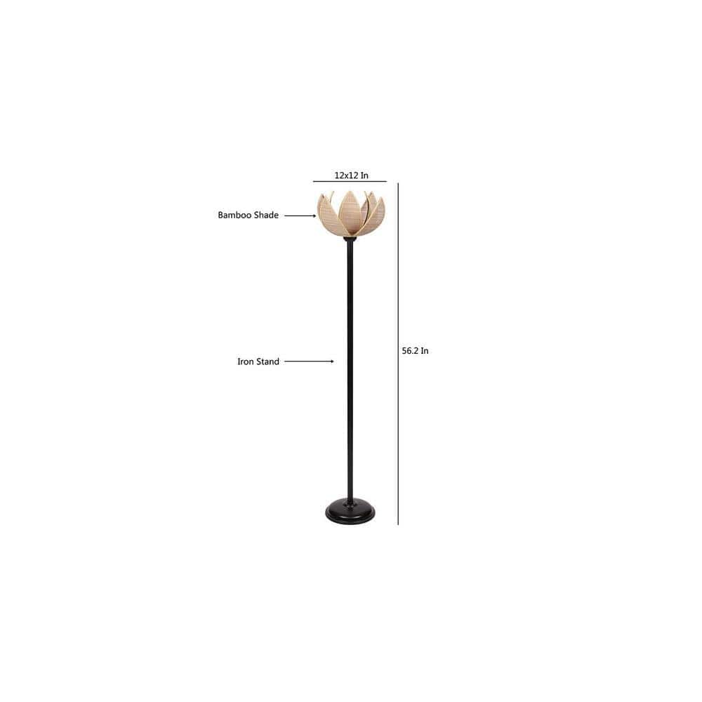 Boone Black Bamboo Shade Floor Lamp