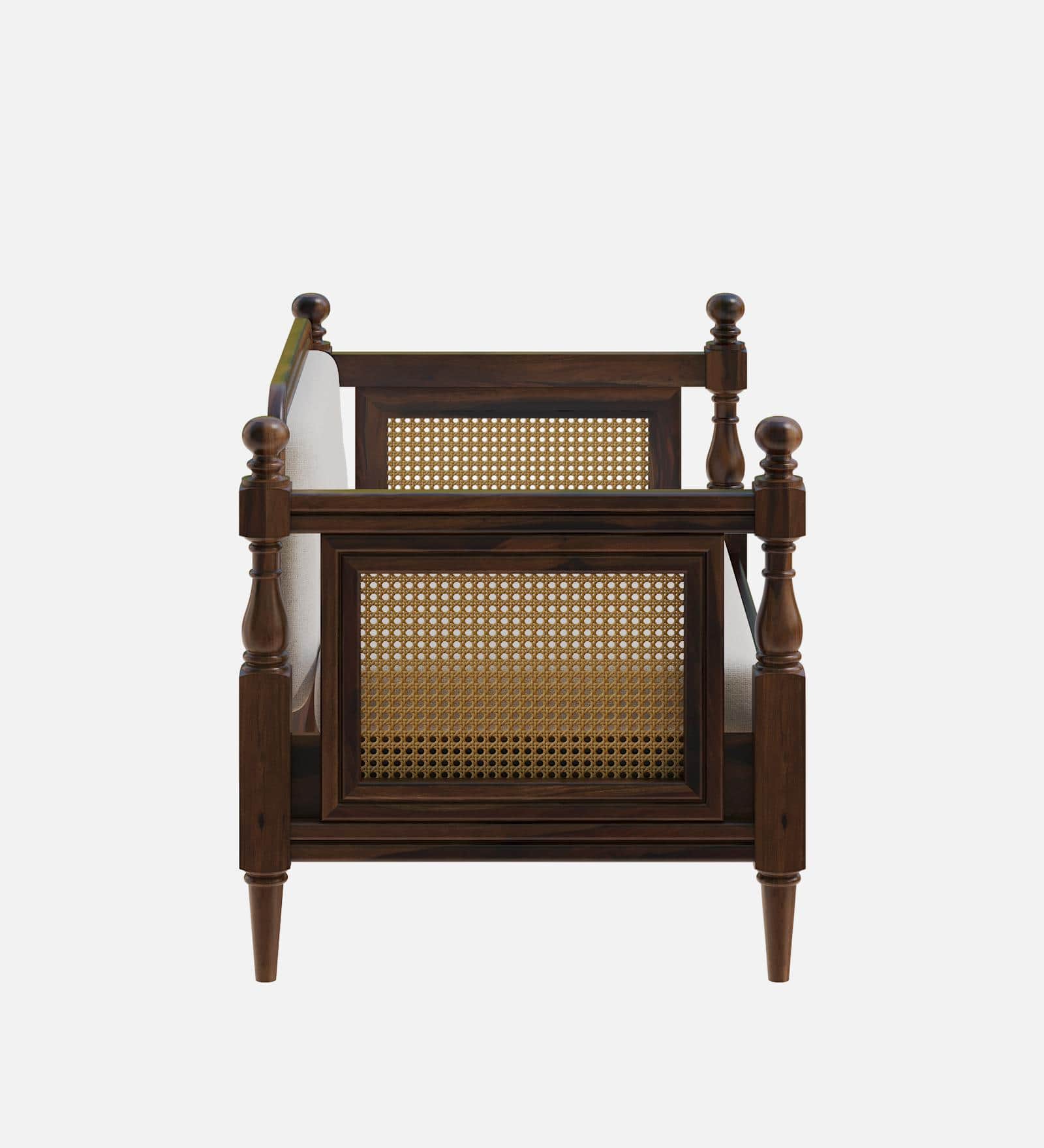 Rattan Solid Wood 2 Seater Sofa in Provincial Teak Finish