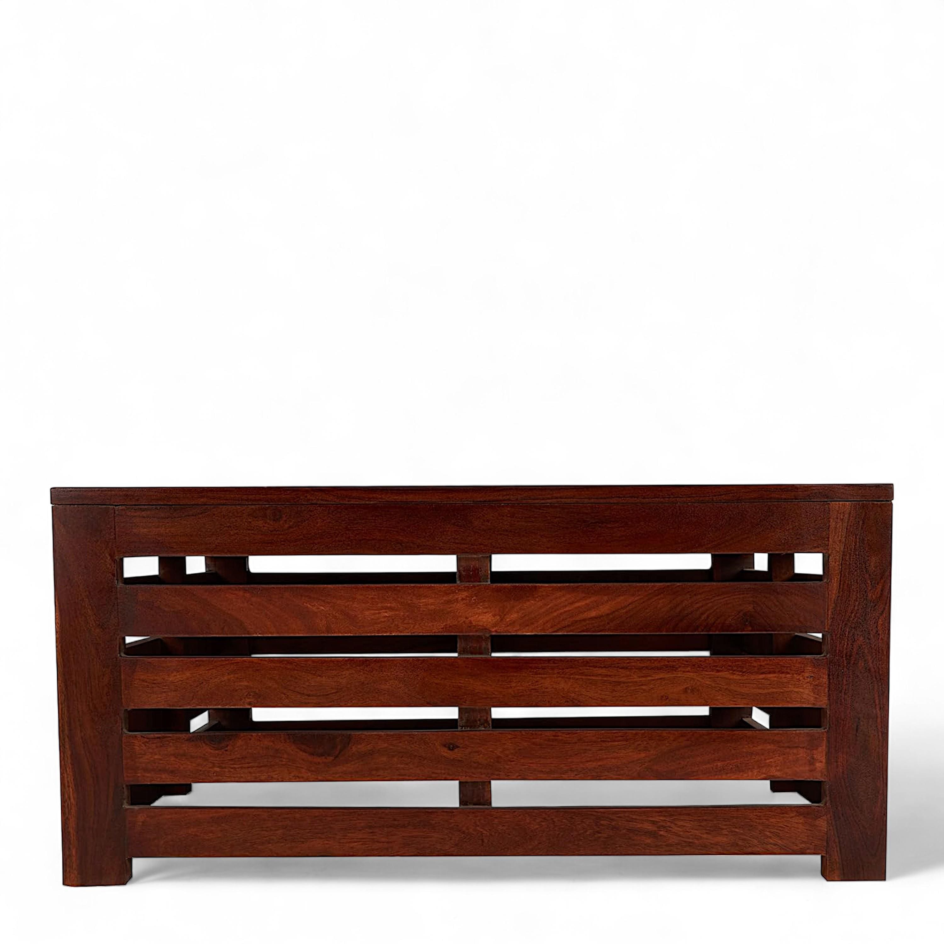 Kingsville Sheesham Wood Contemporary Square Coffee Table In Honey Finish